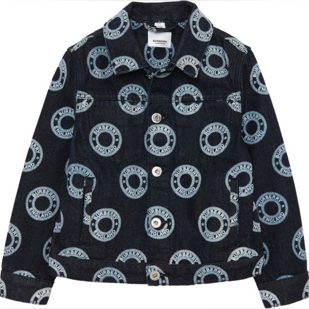 Burberry Kids Jean Jacket in Blue with Pattern